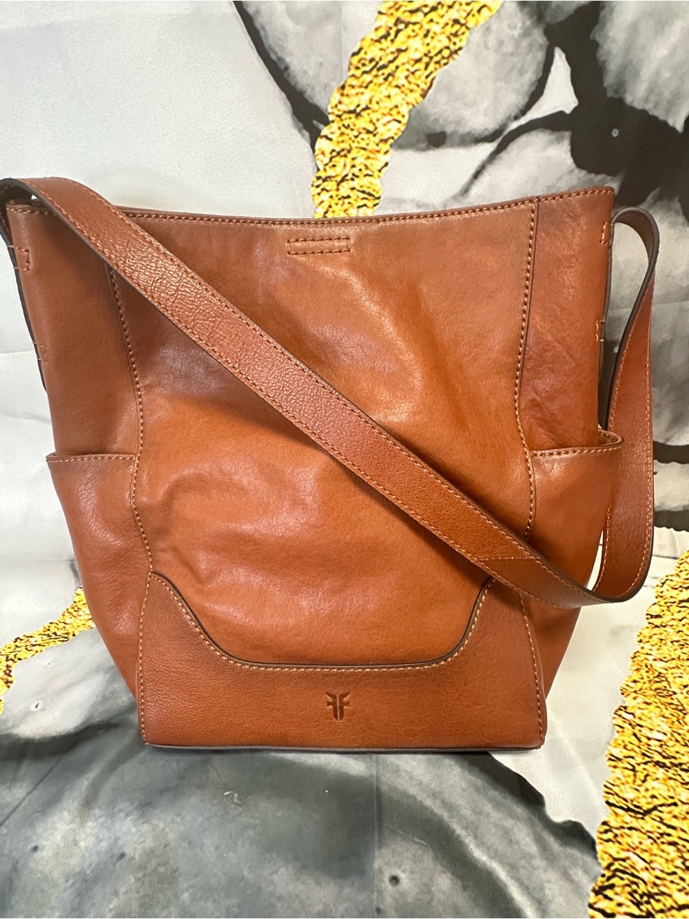 Frye Cognac Leather Shoulder Bag